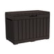 thumbnail image 1 of Caja de resina de 50 galones para organizar y almacenar cojines de patio, almohadas y herramientas de jardín, color café, 1 of 7