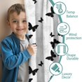 thumbnail image 3 of White Butterfly Black Pattern Insulated Teens Curtains Set Of 2, Bedroom Essentials, Toddler Room Decor 52"x63", 3 of 5