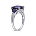 thumbnail image 4 of 7.10 Carat (ctw) Lab-Created Blue Sapphire Three Stone Ring in Sterling Silver, 4 of 5