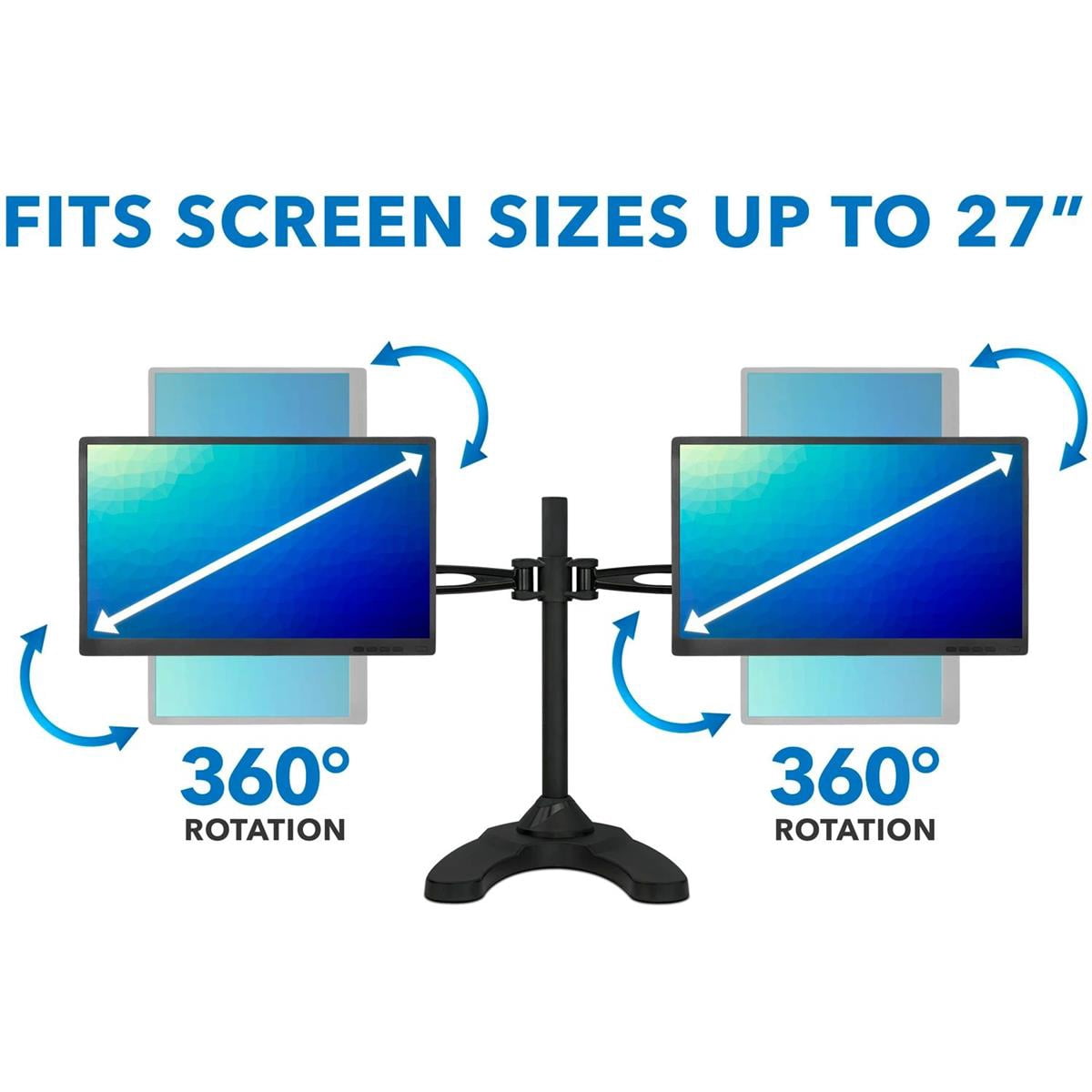 Mount-It! Dual Monitor Desk Mount,  Fits 2 Computer Screens 17"-27", Full Motion, Adjustable