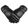 thumbnail image 1 of Guantes de cuero sintético para pantalla táctil, para conducir, negros, cálidos, para invierno (talla única), 1 of 7