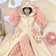 thumbnail image 4 of Pijama de felpa Kawaii Sanrio Kuromi Cinnamoroll My Melody para mujer, bata de dormir, pijama con capucha, forro polar de Coral engrosado, Invierno, 4 of 4