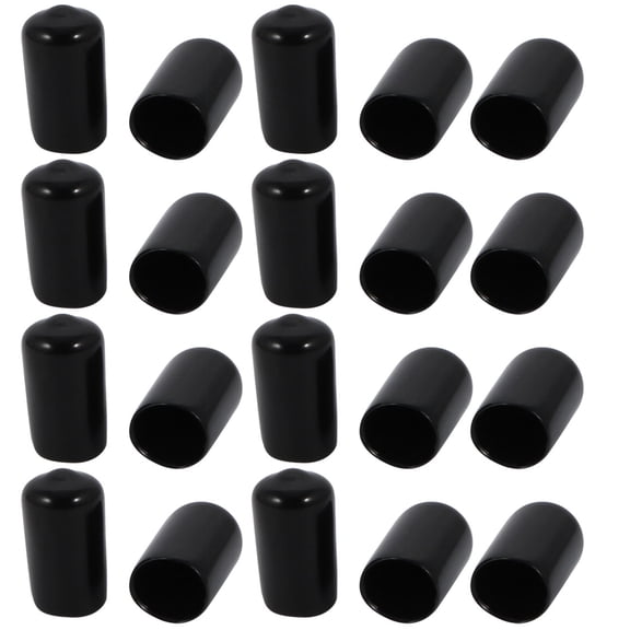 20 Pcs 10mm Inner Dia Vinyl End Cap Bolt Screw Thread Protector Black
