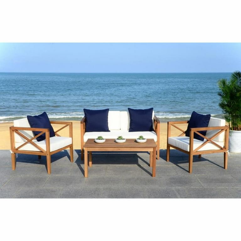 Safavieh Nunzio 4 Piece Outdoor Set with Accent Pillows