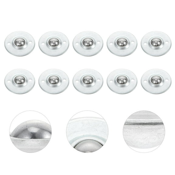 FRCOLOR Smooth and Silent Moving Carbon Steel Roller Ball Transfer Bearings with Screw Holes for Home Use 1 Set 10 Pcs