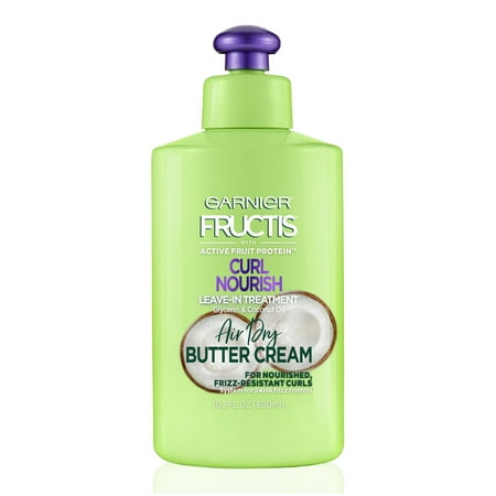 Garnier Fructis Curl Nourish Air Dry Butter Cream Leave-in Treatment with Coconut Oil, 10.2 fl.