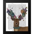 thumbnail image 2 of Fab Funky 12x14 Black Modern Framed Museum Art Print Titled - Deer Birdkeeper, Owls, 2 of 5