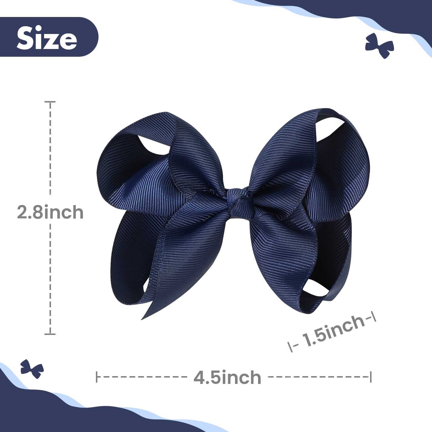 JoyBowie 36Pcs 4.5 Inch Large Grosgrain Hair Bows with Alligator Clips for Girls Teens