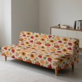 thumbnail image 2 of Jiueut Sunflower Maple Leaf Pumpkin Print Armless Futon Sofa Covers, Folding Soft Sofa Slipcover Breathable Couch Sofa Bed Protector Stretch Chair Cover for Autumn Fall Thanksgiving Decor, 2 of 7
