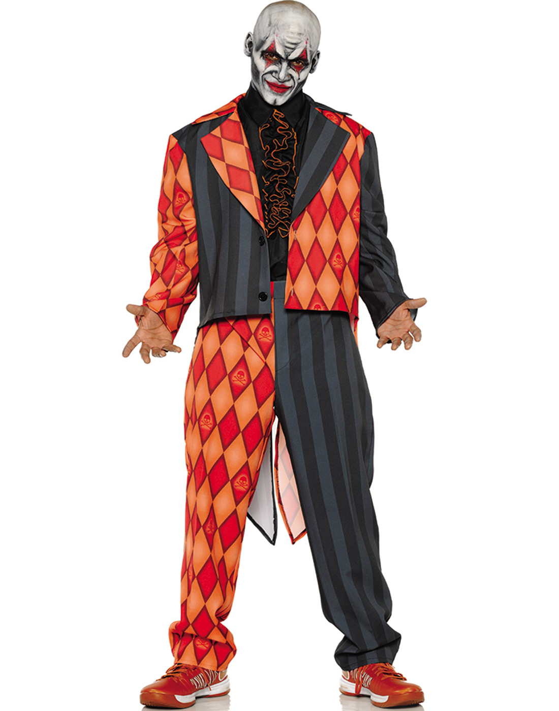 Thriller Mens Scary Orange Black Clown Tuxedo Halloween Costume