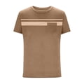 thumbnail image 6 of Kojanyu Men's Short Sleeve Crew Neck T-Shirt Casual Color Block Stripe Pocket Tee Stretch Moisture Wicking Everyday Top Plus Size M-4XL, 6 of 6
