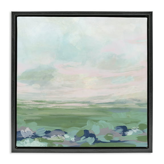 Stupell Industries Grassland Sky Gradient Landscape & Nature Painting Black Floater Framed Canvas Art Print Wall Art, 18 x 18
