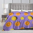 thumbnail image 4 of Kll Fleece Blanket Plush Throw Blanket Yellow Lemon And Orange,Soft Fuzzy Cozy Flannel Blanket For Couch Sofa Bed.(60"X50"), 4 of 9
