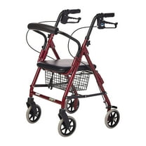 Lumex 4 Wheel Rollator Walkabout Junior  Burgundy Lightweight Aluminum 1 Count