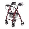 Lumex 4 Wheel Rollator Walkabout Junior Burgundy Lightweight Aluminum 1 Count