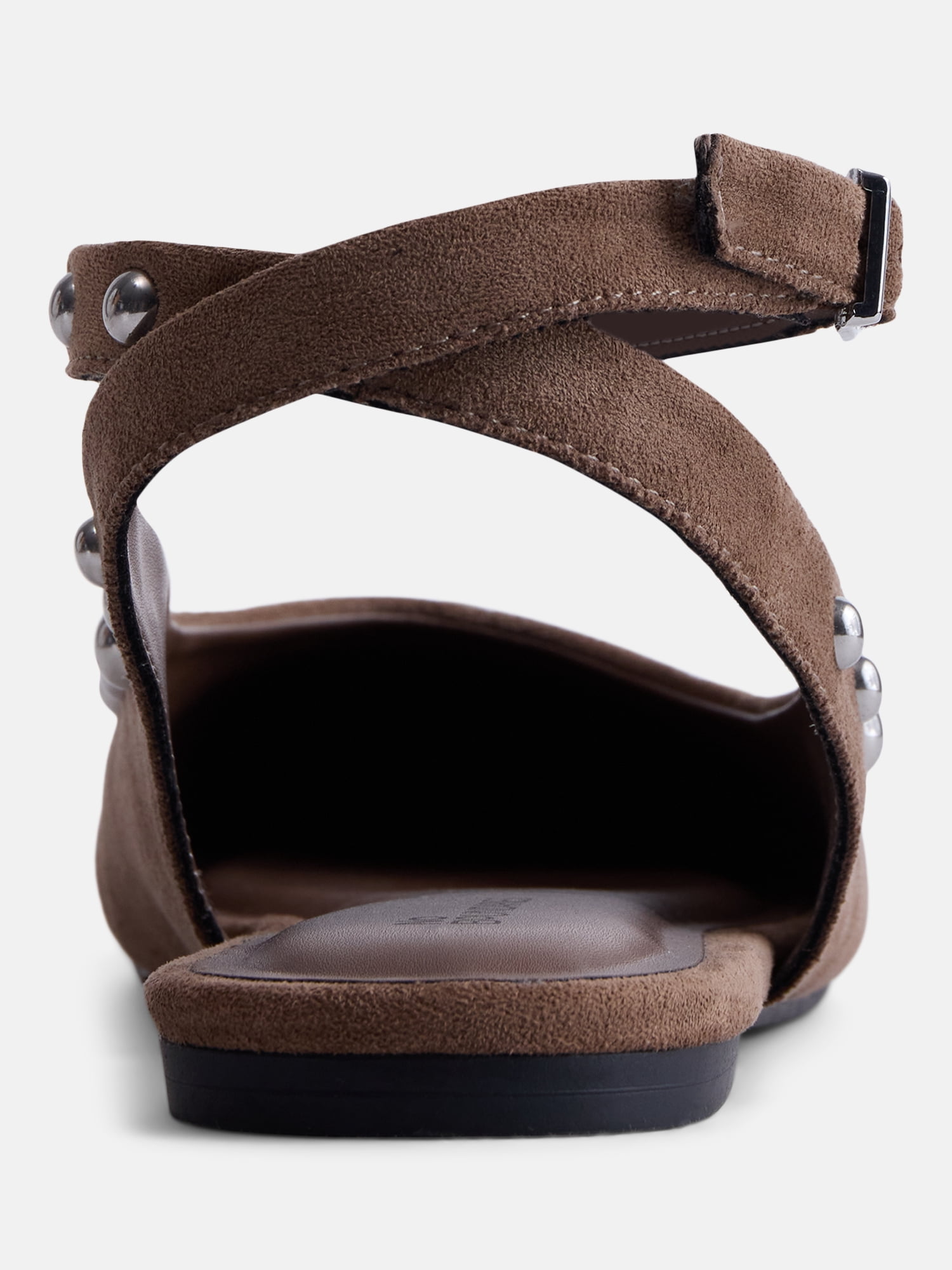 No Boundaries Women’s Faux Suede Ankle Ballet Flats