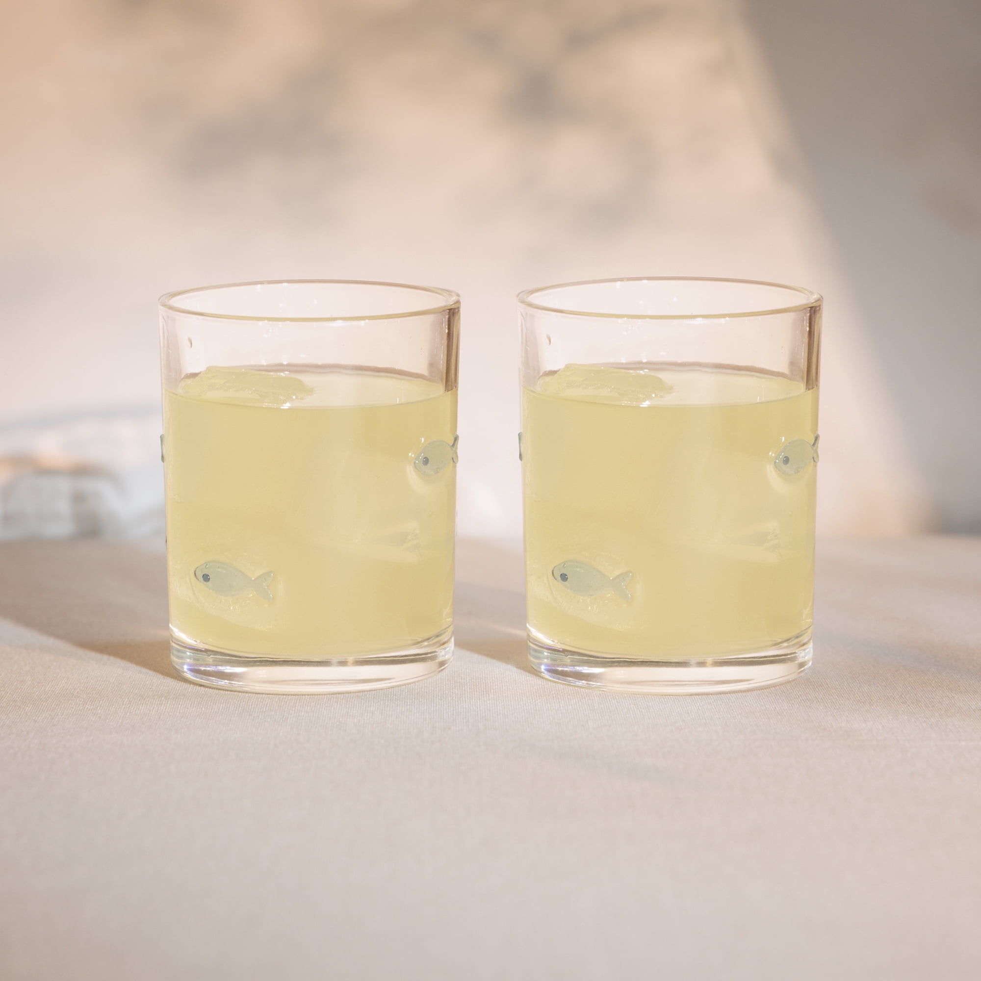 Thyme & Table 12 fl oz Blue Fish Charm Drinking Glasses, Set of 2