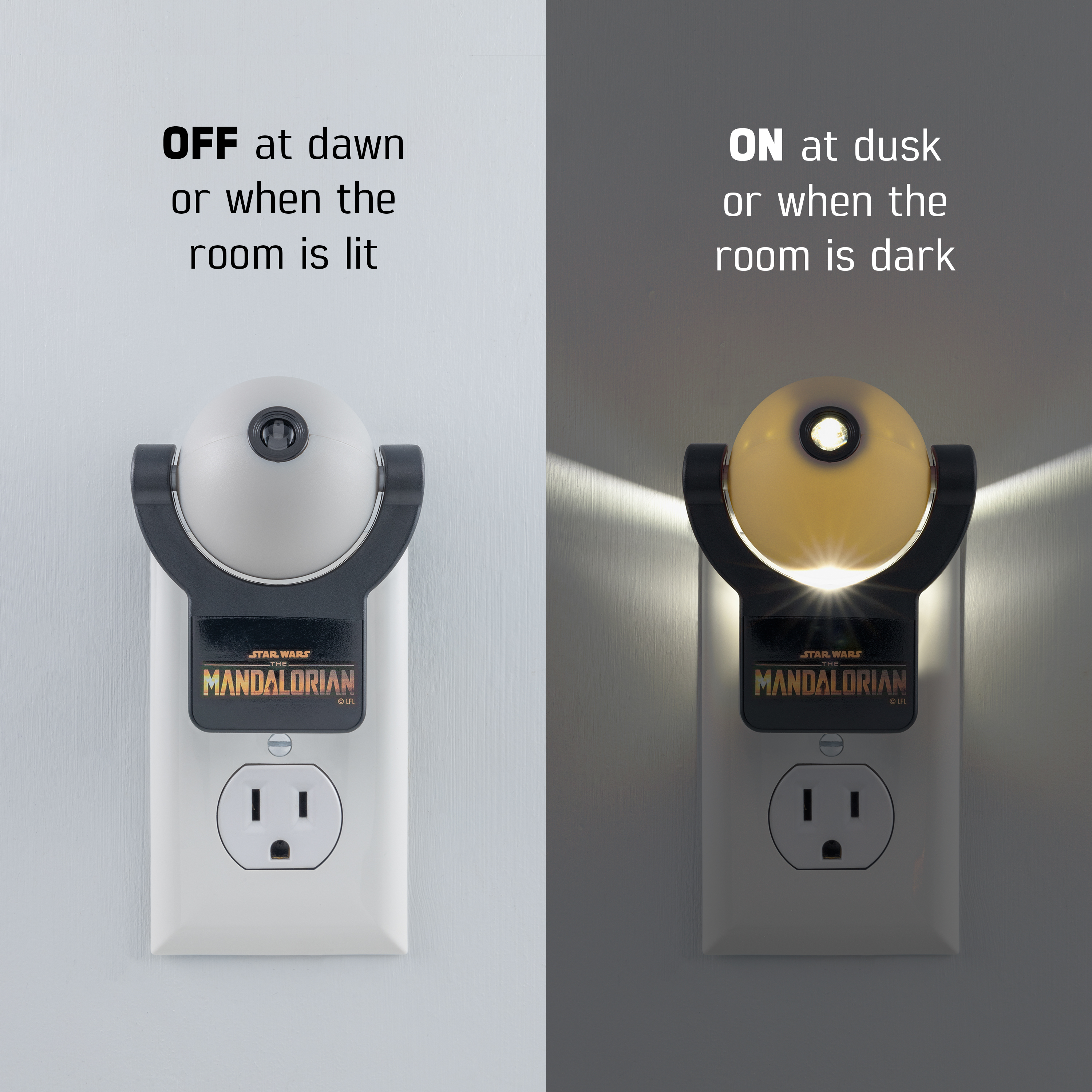 Projectables The Mandalorian LED Night Light Projector, Dusk to Dawn, 53215