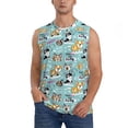 thumbnail image 1 of Lsque Dogs Print Men's Cotton Blend Sleeveless Muscle Shirts (S-3XL)- Moisture Wicking, Odor Protection, UPF 30+-X-Large, 1 of 7