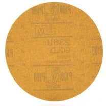 3M 00982 236U Series Abrasive Disc, 6 in Dia, P100 Grit, Hook and Loop, Gold