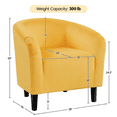 thumbnail image 5 of Yaheetech Velvet Upholstered Barrel Chair for Livingroom, Yellow, 5 of 15