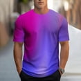 thumbnail image 2 of Gradient Print Short Sleeve Tee with Crew Neck for Everyday Casual Wear - Modern Gradient Design for Daily Use, 2 of 4
