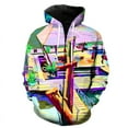 thumbnail image 1 of Sudadera con cremallera para hombre, con estampado 3D abstracto de grafiti artístico, para primavera y otoño, estilo hip hop, para adolescentes, de manga larga, estilo urbano, estilo Harajuku., 1 of 6