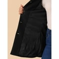 thumbnail image 5 of DARING DIVA Women's Midi-Length Notch Lapel Single-Breasted Overcoat Black L, 5 of 6