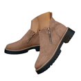 thumbnail image 3 of RotHome Dress Boots for Women Chunky Heels Platform Retro Leather Pointed Toe Side Zipper Ankle Booties Comfort Non-Slip Slip On Casual Shoes, 3 of 9