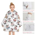 thumbnail image 6 of White Cow Scarf Pattern Blanket Hoodies for Kids 6-13YR Oversize Wearable Blanket Hoodies for Boys Girls Teens, 6 of 7
