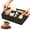 02-Black, variant on Wooden Coffee Station Organizer, 4 Compartment K Cup Organizer for Counter, Farmhouse Coffee Bar Accessories Basket with Handles