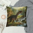 thumbnail image 2 of Nawypu Throw Pillow Covers Dinosaurs Prehistoric Animal Tyrannosaurus Stegosaurus Brontosaurus Triceratops Cushion Pillowcase Sofa Square Print, 2 of 5