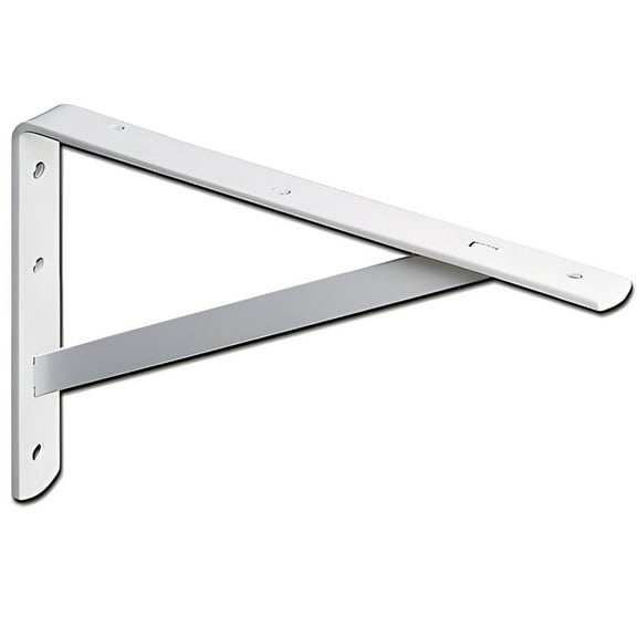 Knape & Vogt 208 WH 500 20" White Epoxy Finish Heavy Duty "L" Bracket