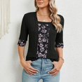 thumbnail image 4 of Fiudx Liquidación de Ofertas Flash Blusas de Manga Corta con Estampado Informal a La Moda para Mujer, 4 of 7