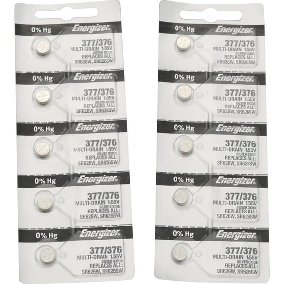 Energizer 377/376 Silver Oxide 10 Batteries