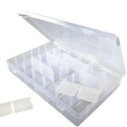 Craft County Clear White Plastic Embroidery Floss & Thread Organizer Box with 17 Compartments
