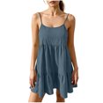 thumbnail image 2 of Karight Fashion Women's Casual Comfortable Sleeveless Round-Neck Solid Dress, 2 of 7