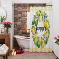 thumbnail image 4 of Summer Shower Curtains for Bathroom, Yellow Green Lemon Flowers Leaf Garland Buffalo Plaid Washable Fabric Shower Curtain with Hooks Waterproof Bathroom Decor Sets, 72 x 72 Inches, 4 of 9