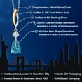 thumbnail image 2 of Gem Stone King 925 Silver and 10K Yellow Gold London Blue Topaz and White Moissanite Pendant Necklace for Women | 2.71 Cttw | Gemstone November Birthstone | Pear Shape 10X7MM | With 18 inch Chain, 2 of 6