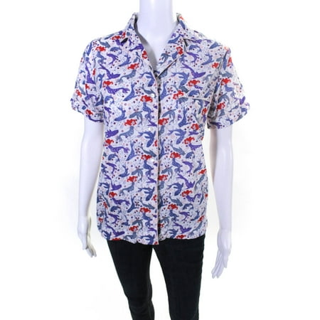 

Roller Rabbit Women s Short Sleeve Button Down Sleep Shirt Multicolor Size XS