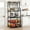 black, variant on CREATIVE HOBBIES Kitchen Bakers Rack Microwave Oven Stand with 2 Large Wire Basket, Industrial Coffee Bar Station, 5-Tier Kitchen Utility Storage Shelf with 8 Hooks for Spice, Pots Organizer