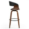 thumbnail image 6 of Set of 2 Aldis Brown Faux Leather Bar Stool with Black Metal Legs and Decorative Zipper, 6 of 7