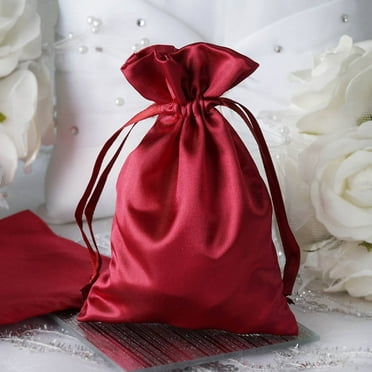 Efavormart 60 PACK BURGUNDY Satin Gift Bag Drawstring Pouch Wedding Favors Bridal Shower Candy Jewelry Bags - 4"x 6"