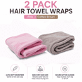 thumbnail image 2 of JINGO 2Packs Microfiber Hair Towel for Women, Hair Drying Towels for Long Curly Hair, Coffee Brown & Pink, 2 of 6