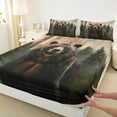 thumbnail image 3 of Castle Fairy Animal Bear 4 Pieces Queen Sheet Sets for Kids Teens Adults,Woodland Wildlife Ultra Soft Flat Sheet,Smoky Jungle Queen Fitted Sheet,Luxury Bedroom Decor, 3 of 7