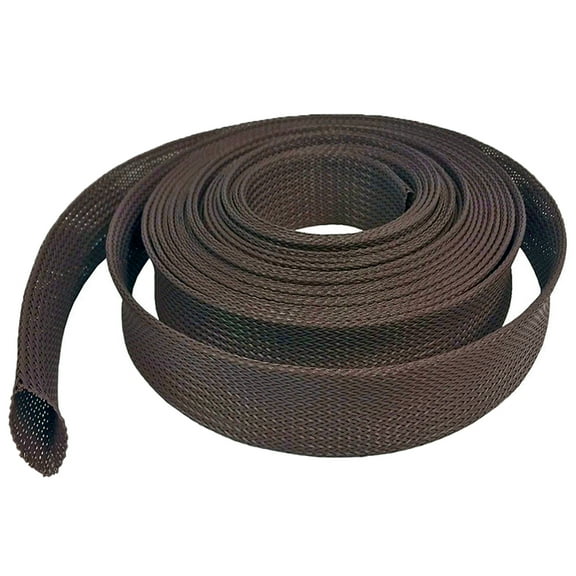 1.25" Rodent Resistant Protective Braided Sleeving - Length: 100 Feet - Color: Dark Brown