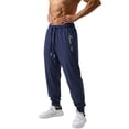 thumbnail image 3 of Mens Casual Jogger Pants Quick Dry Stretch Lightweight Athletic Workout Pants with Zipper Pockets and Elastic Waist, 3 of 7