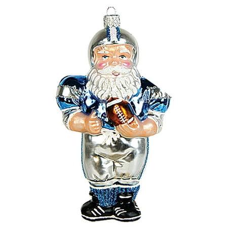 - Football Player Santa Claus Polish Blown Glass Christmas Ornament Decoration