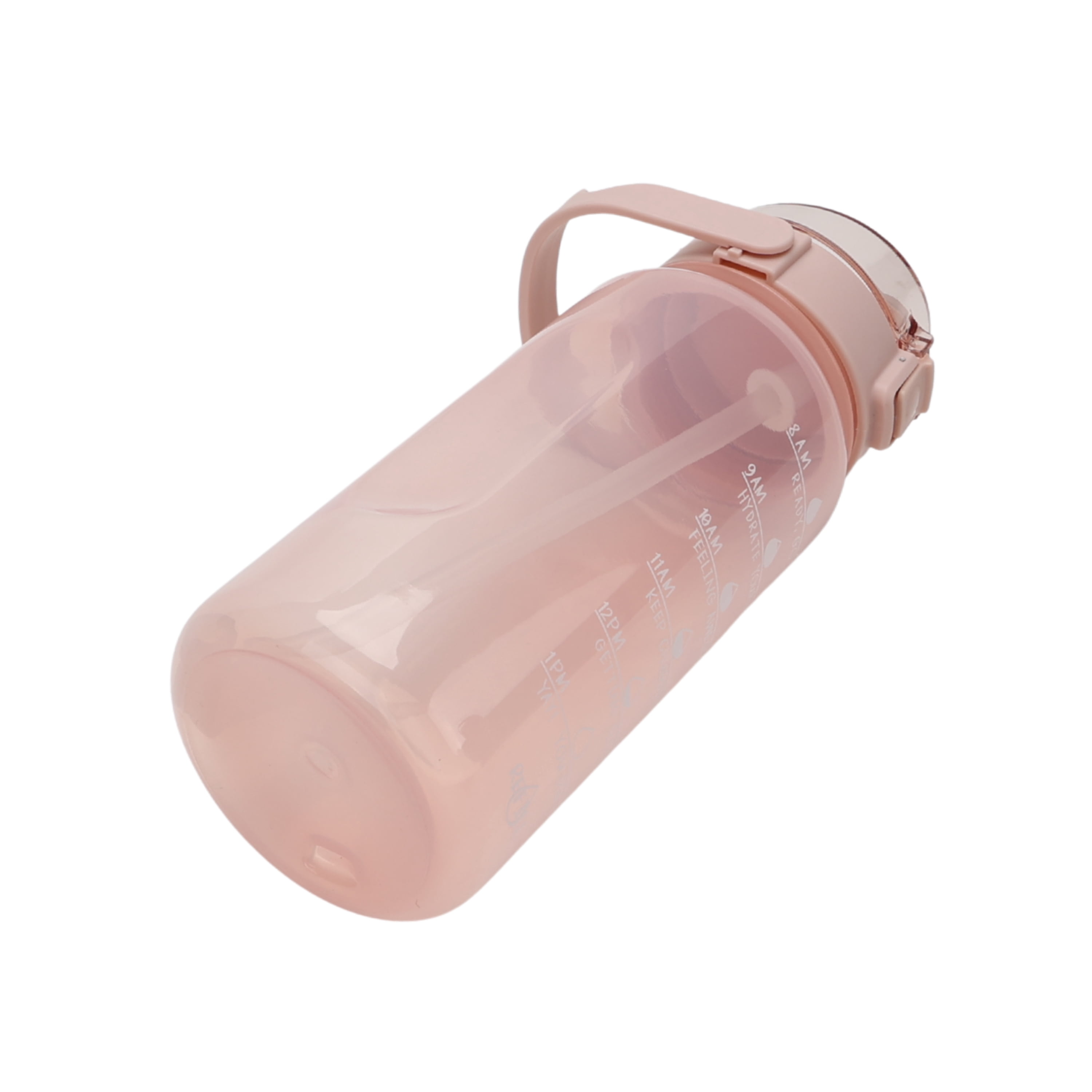 Mainstays 48 oz Pink Plastic Water Bottle with Handle and Built-In Phone Holder