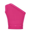 thumbnail image 5 of Wycnly Summer Tank Tops Plain Slash Neck Sleeveless T Shirts for Women Ladies Solid One Shoulder Knitted Ribbed Cropped Tops Vest Hot Pink m Clearance Under $5, 5 of 5
